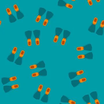 Seamless pattern aquatics flippers cartoon vector Illustrazione stock