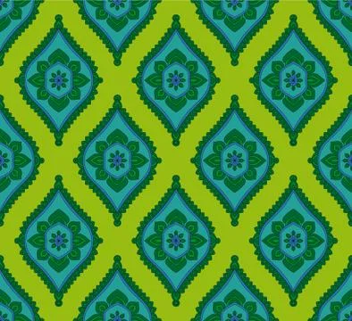 Seamless pattern with arabesque drawings. Arabesque textile print. Vector ill Illustrazione stock