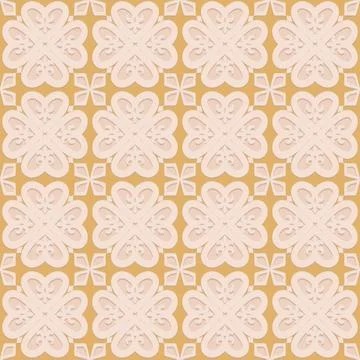 Seamless pattern in arabic background style, ornate beige yellow vector illus 스톡 일러스트