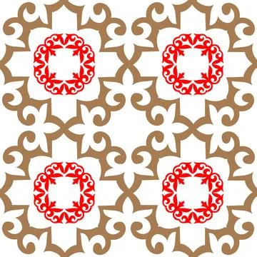 Seamless pattern in arabic style. Central Asian ornament, traditional floral Illustrazione stock