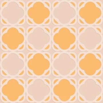 Seamless pattern in arabic style, ornate beige yellow orange background for d Stock Illustration