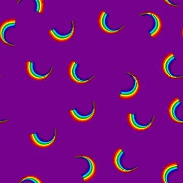 Seamless pattern arc rainbow cartoon vector Stock Illustration