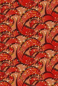 Seamless pattern with arc-shaped red-brown stripes on an orange background .. Stock Illustration