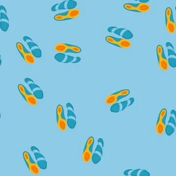 Seamless pattern arch insoles cartoon vector Stock Illustration