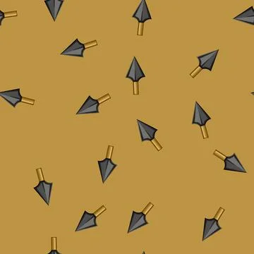 Seamless pattern archaeology arrowhead cartoon vector Stock Illustration