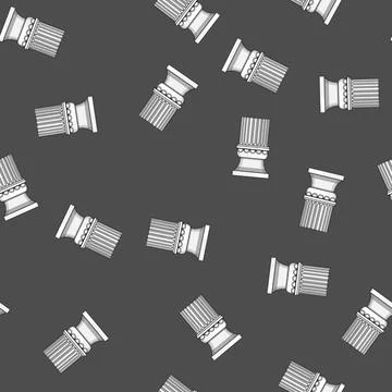 Seamless pattern architecture column ancient cartoon vector Stock Illustration