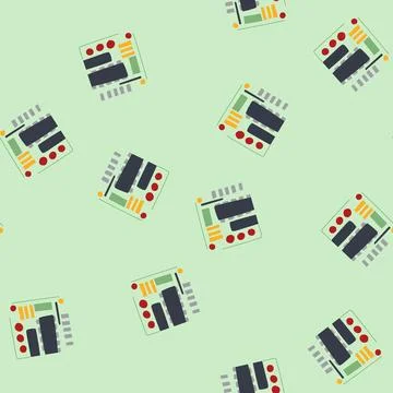 Seamless pattern arduino microcontroller cartoon vector Stock Illustration