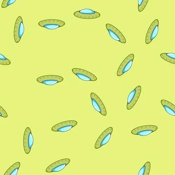 Seamless pattern area ufo ship cartoon vector Stock Illustration