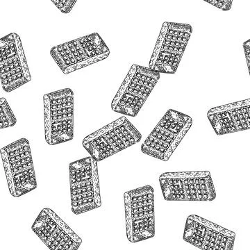 Seamless pattern arithmetic calculator sketch hand drawn Stock Illustration