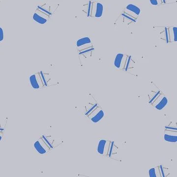 Seamless pattern arm folding chair cartoon vector 스톡 일러스트