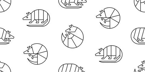 Seamless pattern with Armadillos Stock Illustration