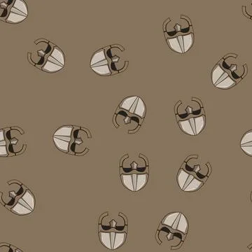 Seamless pattern armor viking helmet cartoon vector 스톡 일러스트