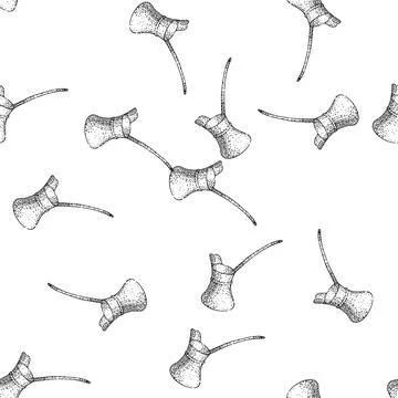 Seamless pattern aroma cezve turkish coffee sketch hand drawn black Stock Illustration