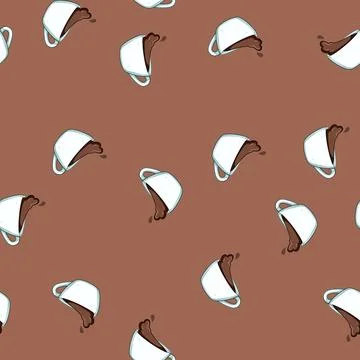 Seamless pattern aroma coffee cup splash cartoon vector Stock-Illustration