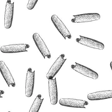 Seamless pattern aromatic cinnamon sketch hand drawn Stock Illustration