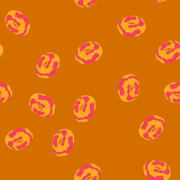 Seamless pattern aromatic colorful bath bomb with pink color swirling Stock Illustration