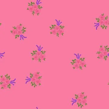 Seamless pattern arrangement bouquet wedding cartoon vector Stock Illustration