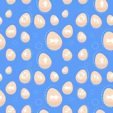 Seamless Pattern Arrow Collection Navigation Buttons Icons On Eggs Stock Illustration