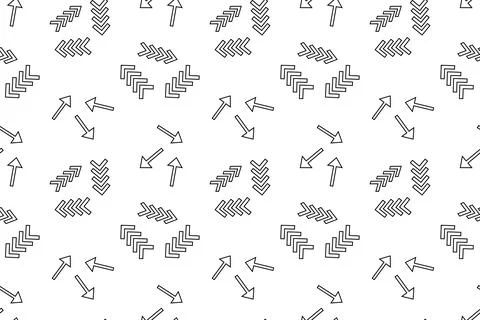 Seamless pattern of arrow designs for childrens coloring activities Stock Illustration