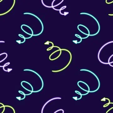 Seamless pattern arrow sign figure. direction glowing desktop icon, neon sticker Stock Illustration