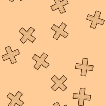 Seamless pattern arrow wooden button cartoon vector Stock Illustration