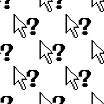 Seamless pattern of arrows and question marks Illustrazione stock