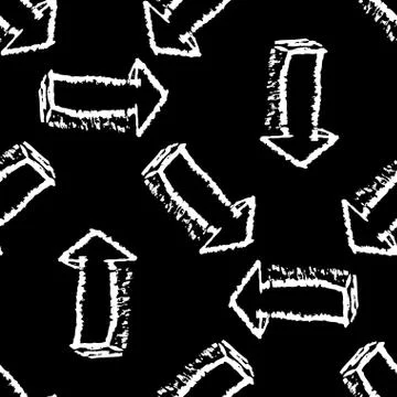 Seamless pattern arrows  . Hand drawing chalks style Stock Illustration