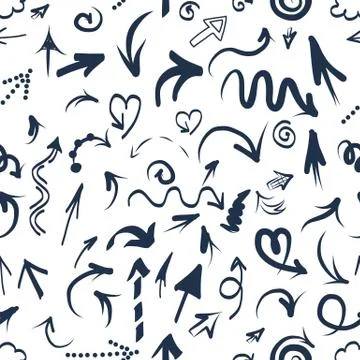 Seamless pattern with arrows, sketch for your design Stock Illustration