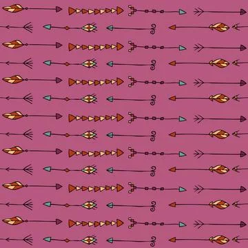 Seamless pattern with arrows on violet background. Seamless pattern with a... Foto stock