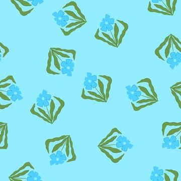 Seamless pattern art abstract square flowers cartoon vector Stock Illustration