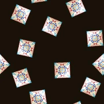 Seamless pattern art arabic mosaic tile cartoon vector Stockillustratie