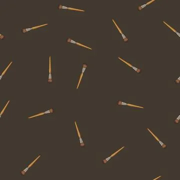 Seamless pattern art artist paint brush cartoon vector Stock Illustration