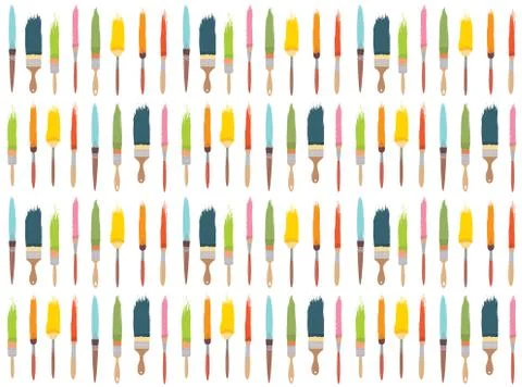 Seamless pattern art brushes with color paint Stock Illustration