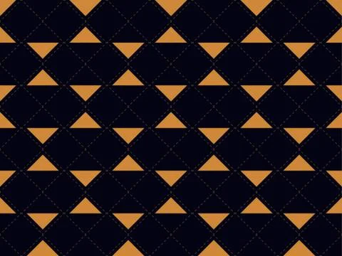 Seamless pattern of art deco. Background with triangles and dotted lines. Gol Stock Illustration