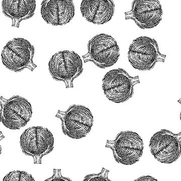 Seamless pattern artichoke cut sketch hand drawn Ilustração Stock