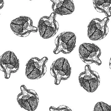 Seamless pattern artichoke cut sketch hand drawn Stock Illustration