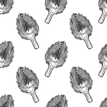 Seamless pattern with artichoke. Stock Illustration