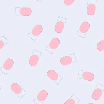 Seamless pattern artificial nail extension with classic french manicure style Illustrazione stock
