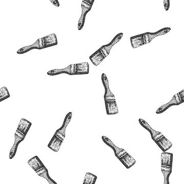 Seamless pattern artist paint brush sketch hand drawn Stock Illustration