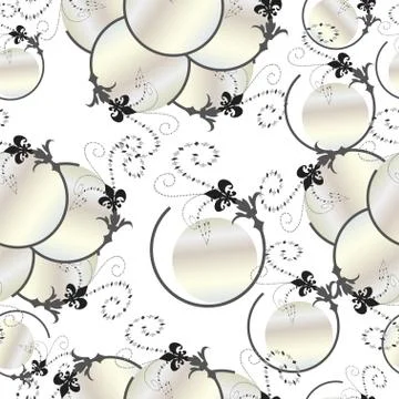 Seamless pattern with artistic black circles Stock Illustration