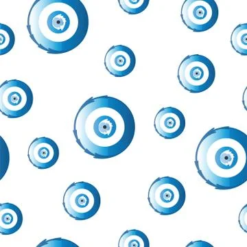 Seamless pattern with artistic blue evil eye vector Stock Illustration