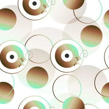 Seamless pattern with artistic brown evil eye illustration Stock Illustration