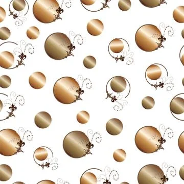 Seamless pattern with artistic circles in brown colors Stock Illustration