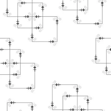 Seamless pattern with artistic squares - black and white pattern Stock Illustration