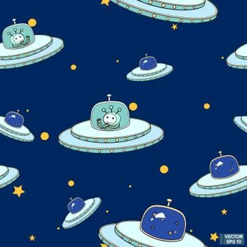 Seamless pattern ?artoon space. Stock-Illustration