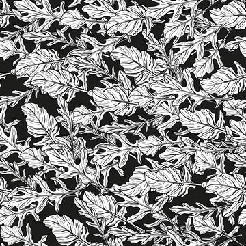 Seamless pattern of Arugula leaves Stock Illustration