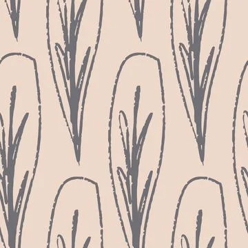 Seamless pattern, ash pink textured plant leaf, simple design Illustrazione stock