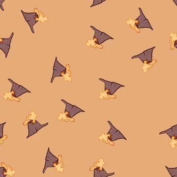 Seamless pattern ash volcano eruption cartoon vector Stock Illustration