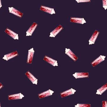 Seamless pattern asian bubble tea cartoon vector Illustrazione stock