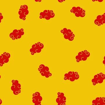 Seamless pattern asian chinese cloud cartoon vector Illustrazione stock